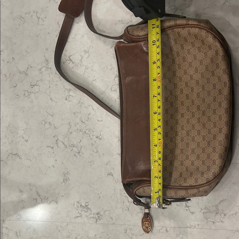 Gucci Tan and Brown Monogram Crossbody Bag - Picture 7 of 9
